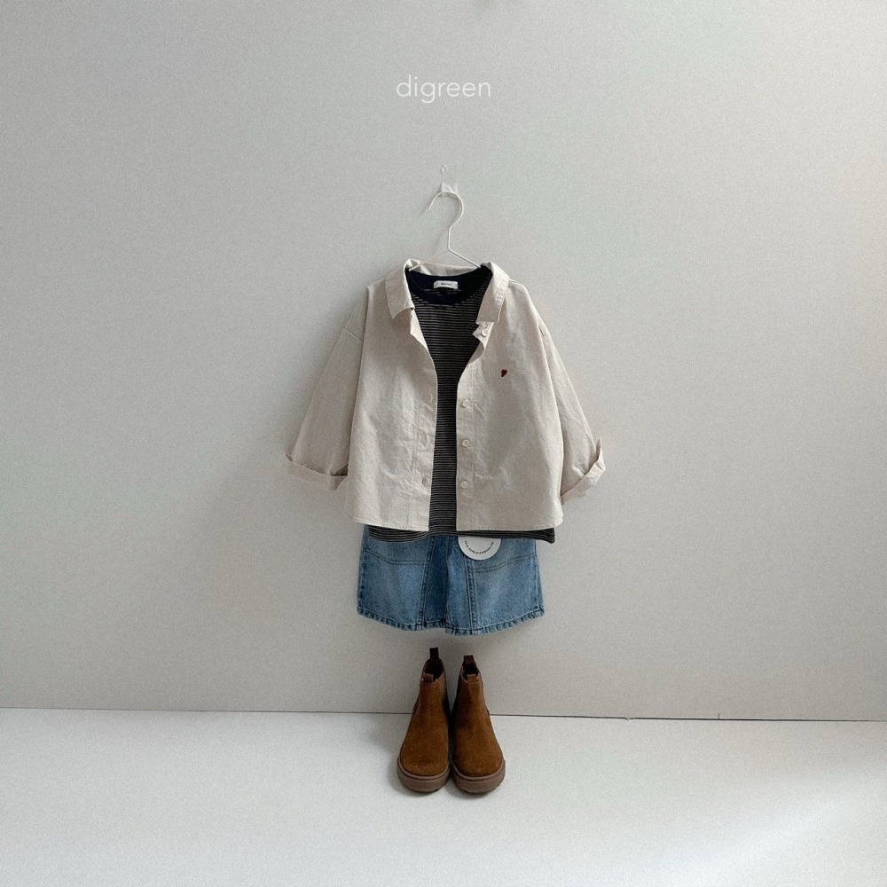 ❄️米白100現貨❄️Digreen kids 小愛心長袖襯衫🧸韓國童裝-細節圖9