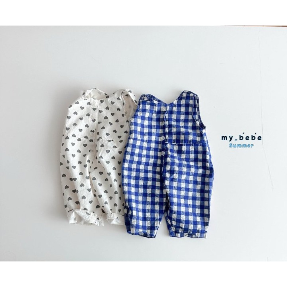 🌴藍80現貨🌴mybebe 小格子背心連身衣🧸韓國童裝-細節圖3