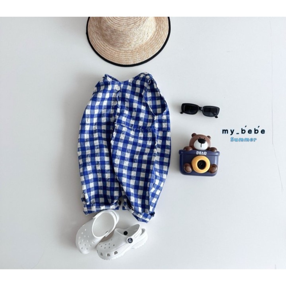 🌴藍80現貨🌴mybebe 小格子背心連身衣🧸韓國童裝-細節圖7