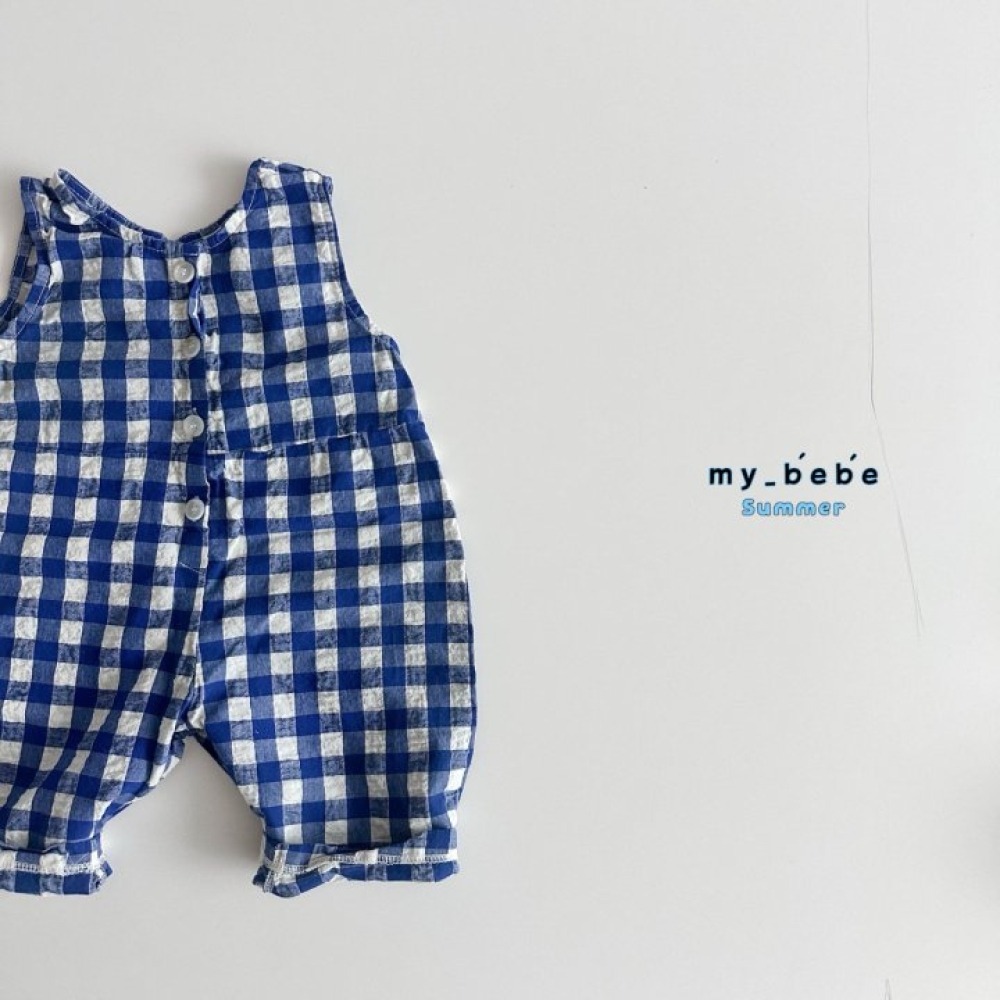 🌴藍80現貨🌴mybebe 小格子背心連身衣🧸韓國童裝-細節圖9