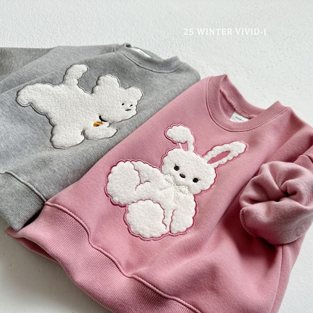 ❄️灰100現貨❄️vividi 可愛動物刷毛上衣🧸韓國童裝-細節圖2