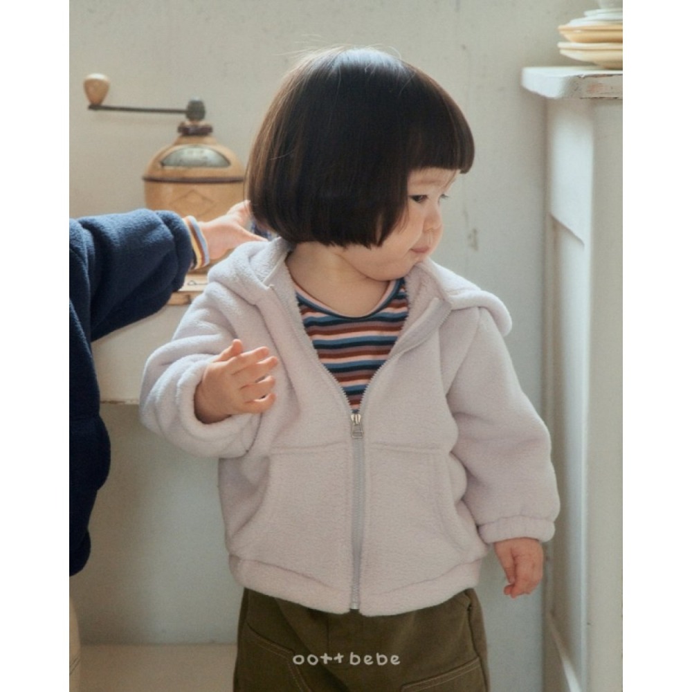 ❄️粉紫85/深藍105現貨❄️oottbebe 毛茸茸保暖連帽外套🧸韓國童裝-細節圖7