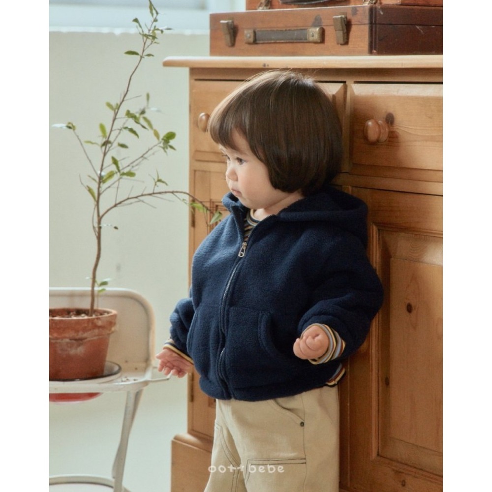 ❄️粉紫85/深藍105現貨❄️oottbebe 毛茸茸保暖連帽外套🧸韓國童裝-細節圖8