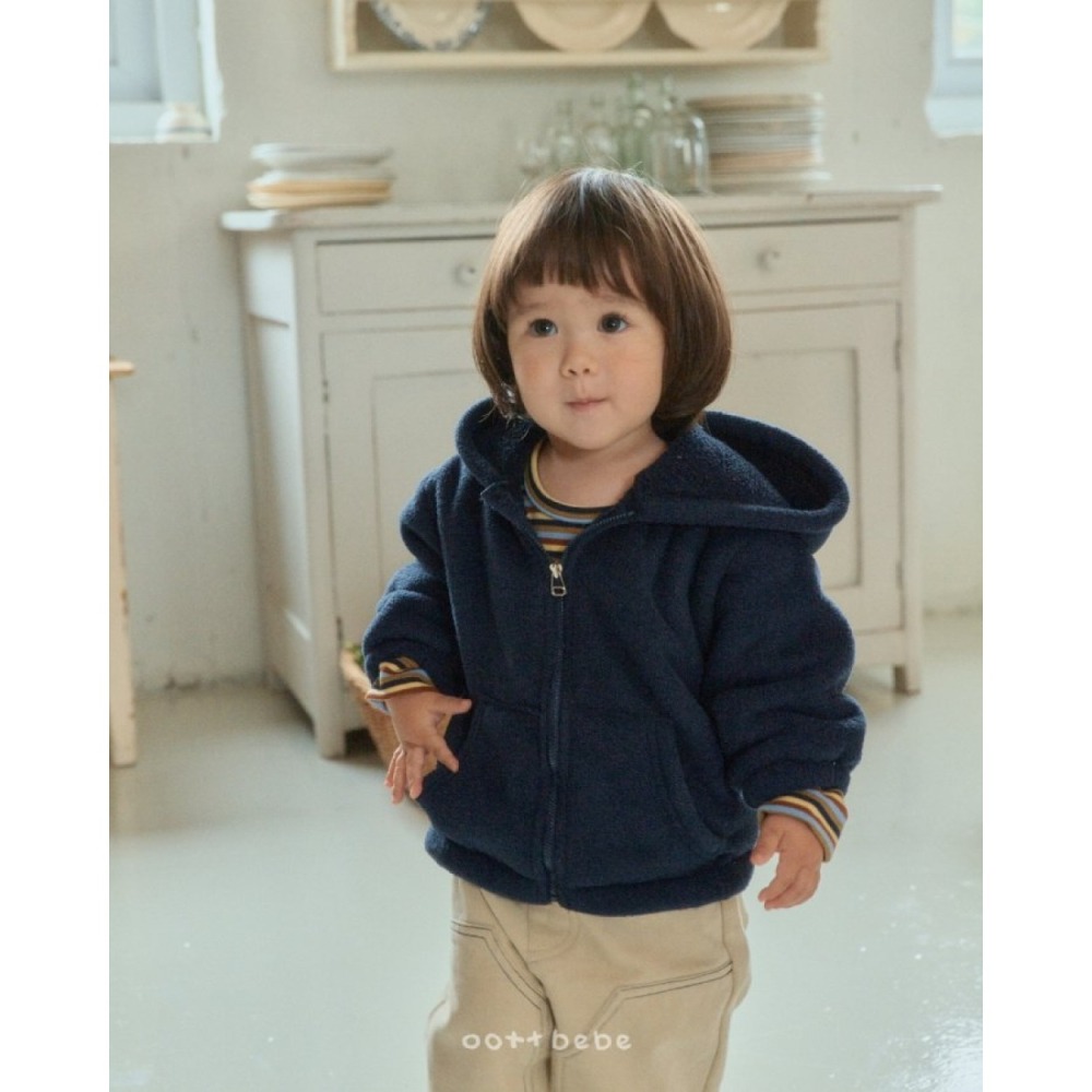 ❄️粉紫85/深藍105現貨❄️oottbebe 毛茸茸保暖連帽外套🧸韓國童裝-細節圖10