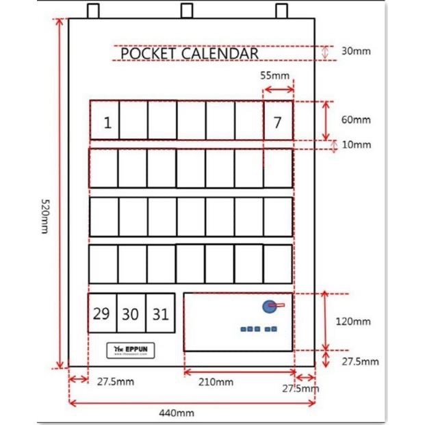 皮老闆3C賣場 北歐風儲蓄月曆壁掛袋 收納掛袋 壁掛 存錢月曆 存錢好幫手 台灣出貨 省錢月曆 零用錢 小資族 存錢掛袋-細節圖2