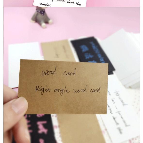 台灣現貨加厚款 DIY復古牛皮小卡片 復古懷舊 單字卡 紙卡 空白字卡 單字卡 祝福小卡 牛皮紙卡 白色紙卡-細節圖3