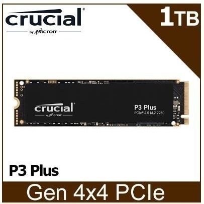 美光 Micron-P3 Plus 1T M.2 2280 PCIe SSD 固態硬碟-全新品-漲價中