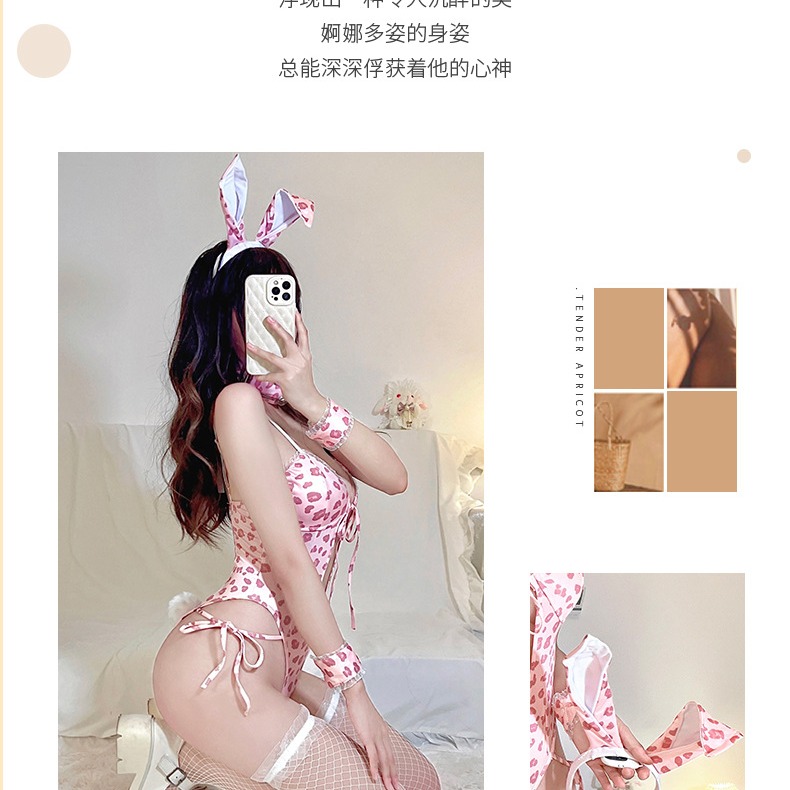 豹紋兔女郎情趣內衣純欲性感開襠連體制服激情誘惑角色扮演套裝【FS2-07】探索倉庫-細節圖4