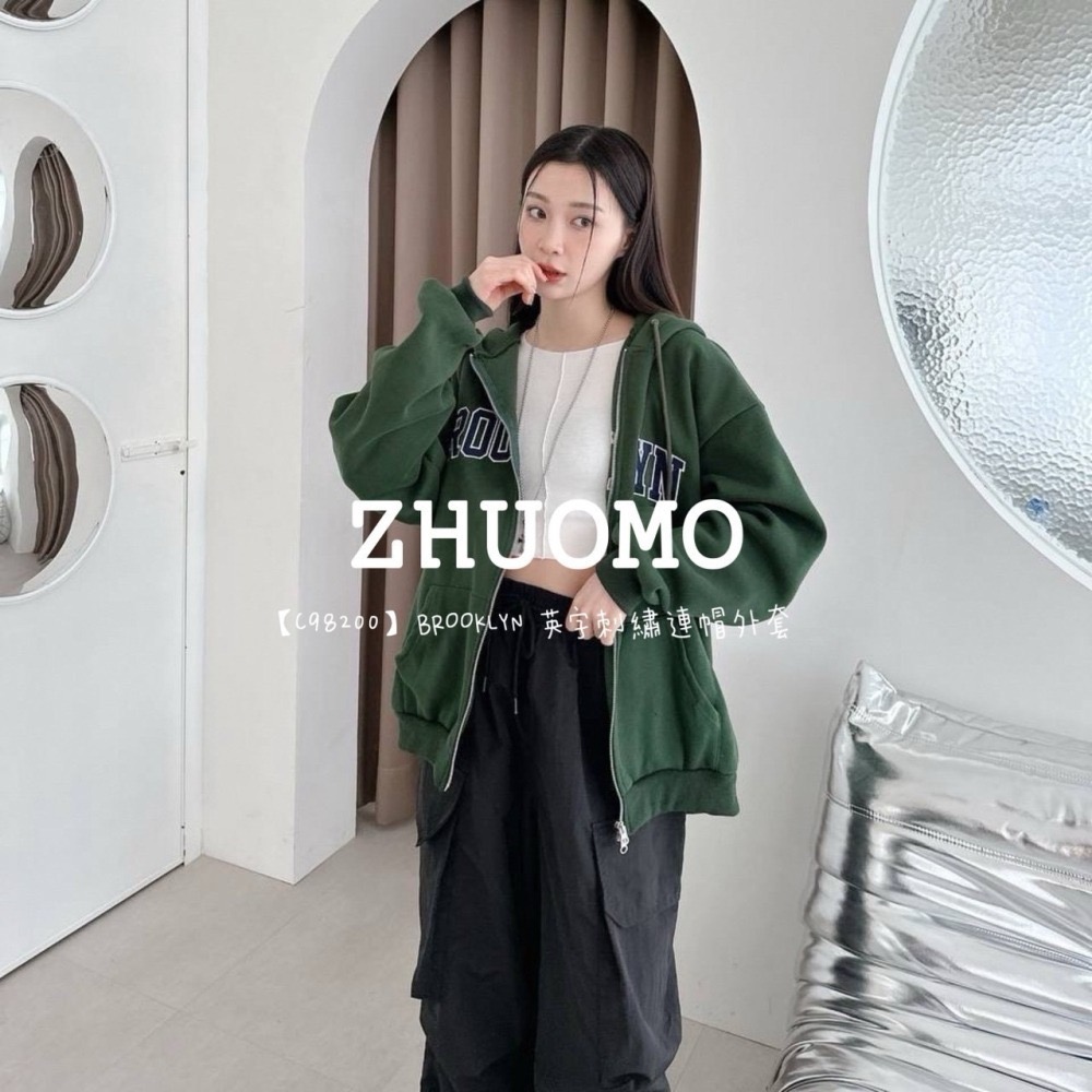 【7天內出貨】正韓 韓系 BROOKLYN 英字 刺繡 連帽 外套 刺繡 帽T 厚磅 長袖 衣服 大尺碼 上衣 男裝-細節圖3