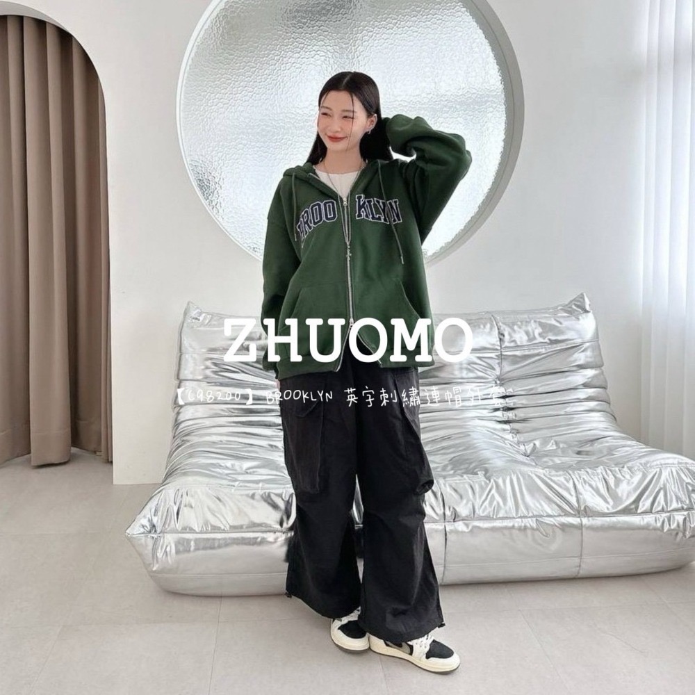 【7天內出貨】正韓 韓系 BROOKLYN 英字 刺繡 連帽 外套 刺繡 帽T 厚磅 長袖 衣服 大尺碼 上衣 男裝-規格圖8