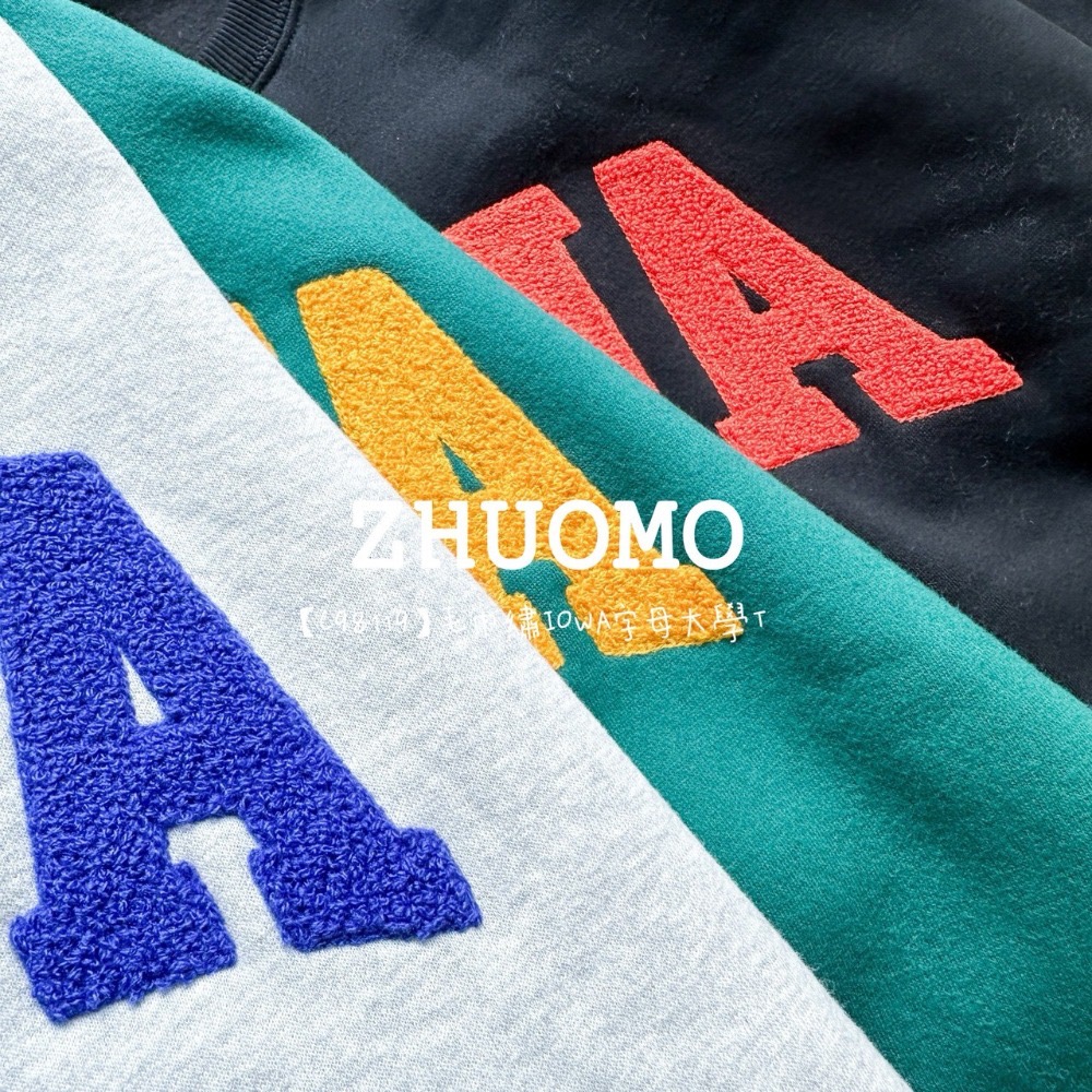 【7天內出貨】正韓 韓系 毛巾繡IOWA字母大學T 牛仔 外套 刺繡 帽T  厚磅 長袖 印花 衣服 大尺碼 上衣 男裝-規格圖8
