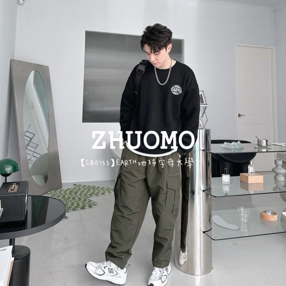 【7天內出貨】正韓 韓系 EARTH地球字母大學T 外套 刺繡 帽T 厚磅 長袖 印花 衣服 大尺碼 上衣 男裝-細節圖8
