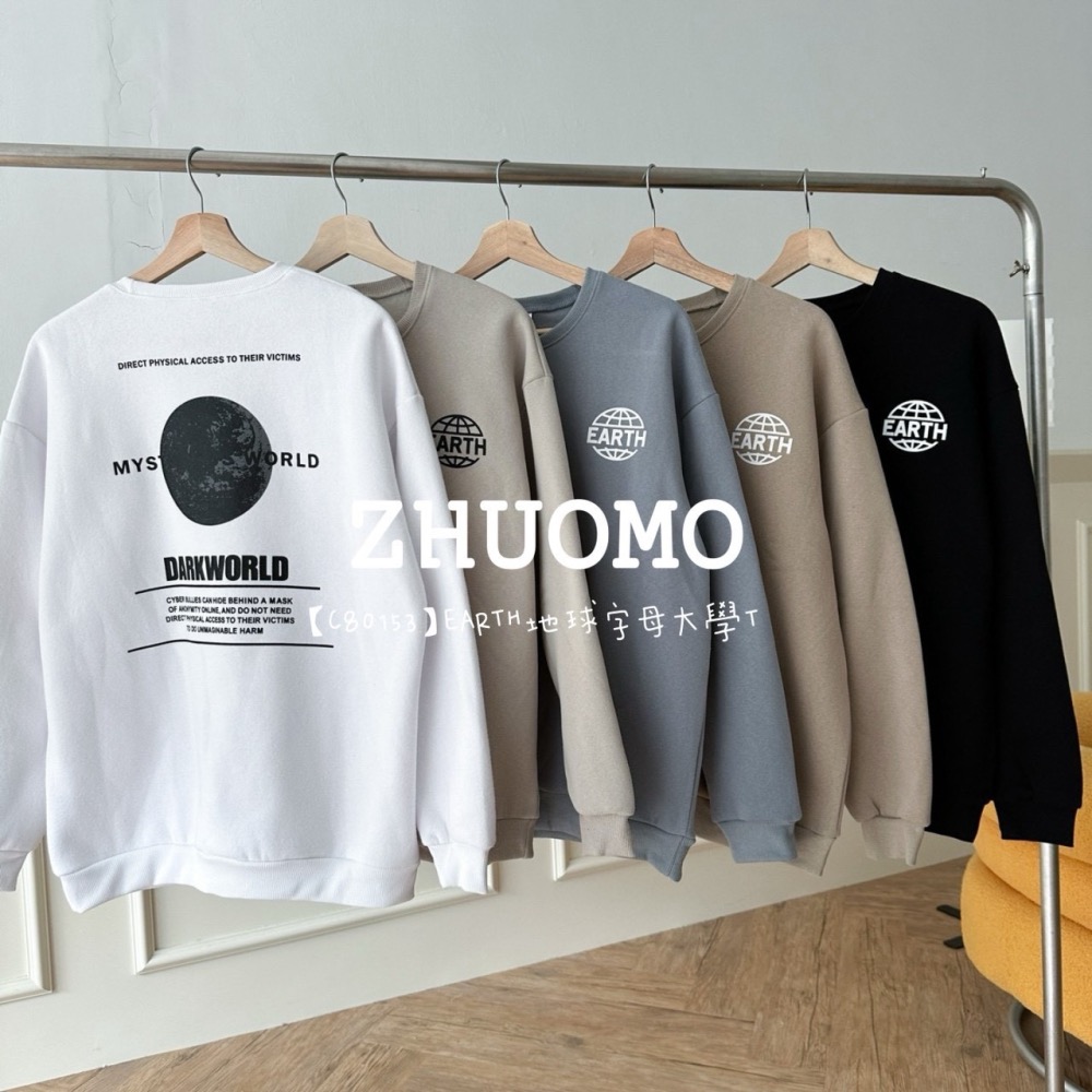 【7天內出貨】正韓 韓系 EARTH地球字母大學T 外套 刺繡 帽T 厚磅 長袖 印花 衣服 大尺碼 上衣 男裝-細節圖10