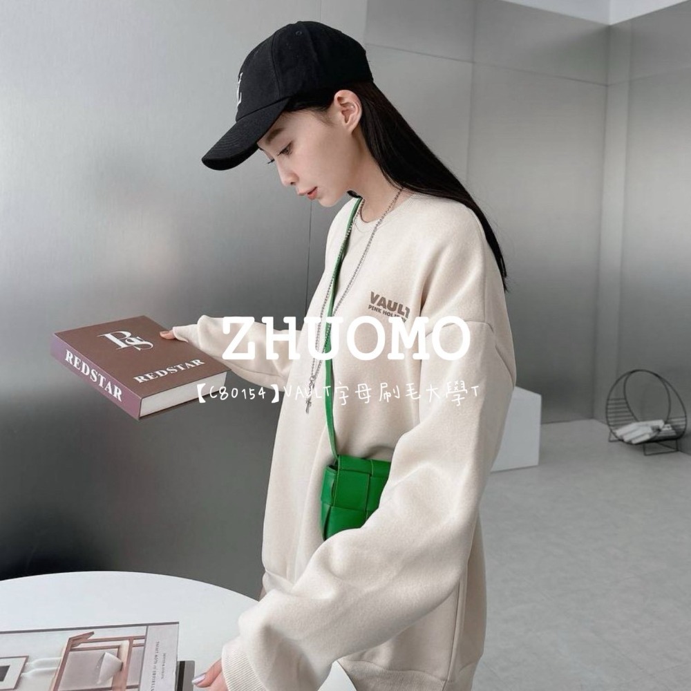 【7天內出貨】正韓 韓系 VAULT字母刷毛大學T 外套 刺繡 帽T 厚磅 長袖 印花 衣服 大尺碼 上衣 男裝-規格圖10