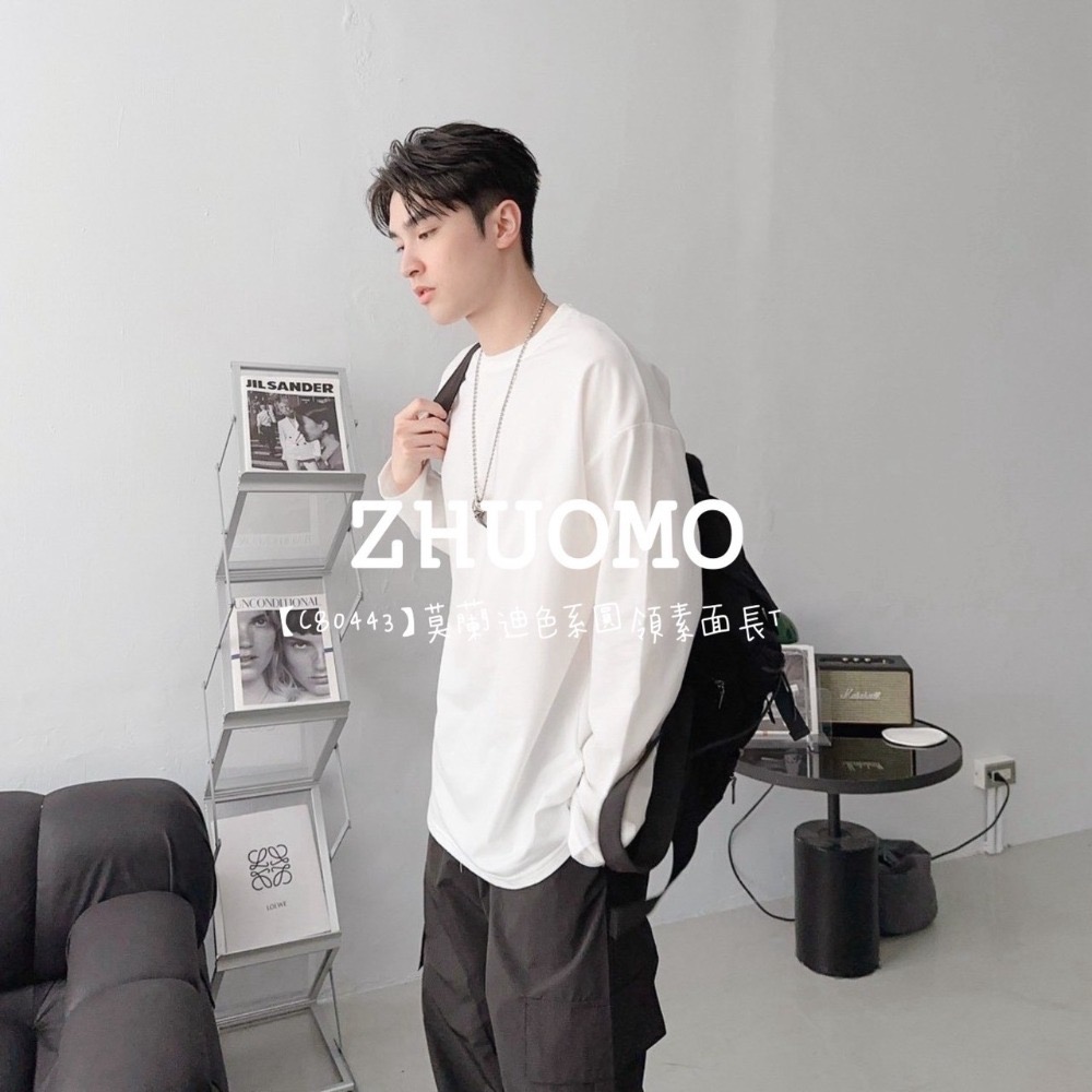 【7天內出貨】正韓 韓系 莫蘭迪色系圓領素面長T 外套 刺繡 帽T 大學t 厚磅 長袖 印花 衣服 大尺碼 上衣 男裝-規格圖11