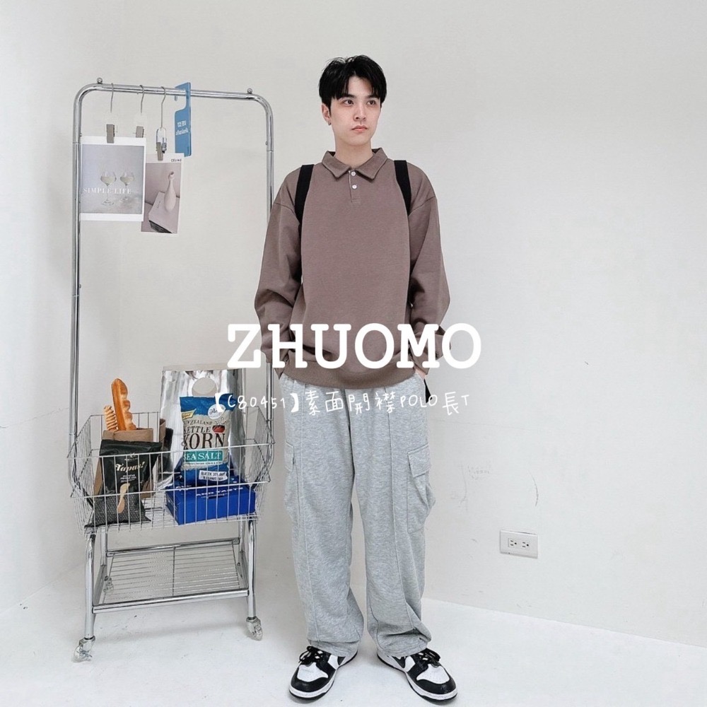 【7天內出貨】正韓 韓系 素面開襟POLO長T 外套 刺繡 帽T 大學t 厚磅 長袖 印花 衣服 大尺碼 上衣 男裝-規格圖10
