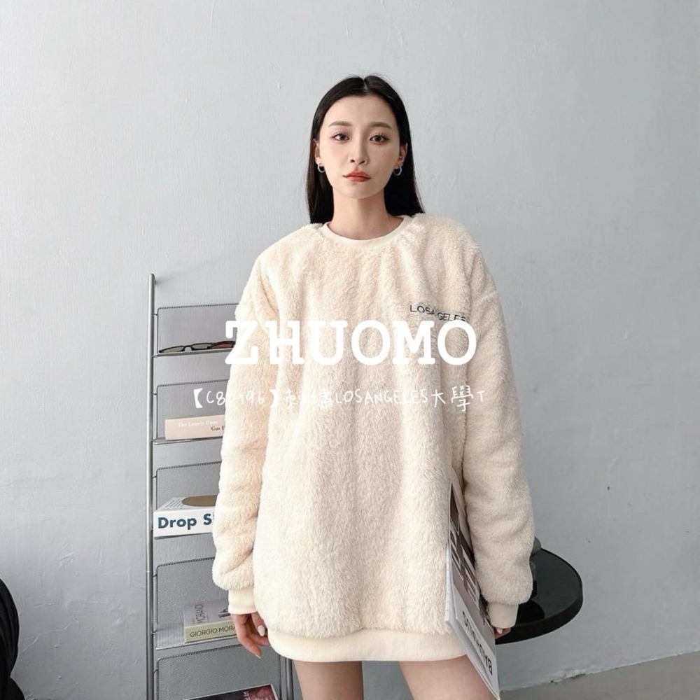 【7天內出貨】正韓 韓系 刺繡LOSANGELES大學T 外套 刺繡 帽T 厚磅 長袖 印花 衣服 大尺碼 上衣 男裝-細節圖4