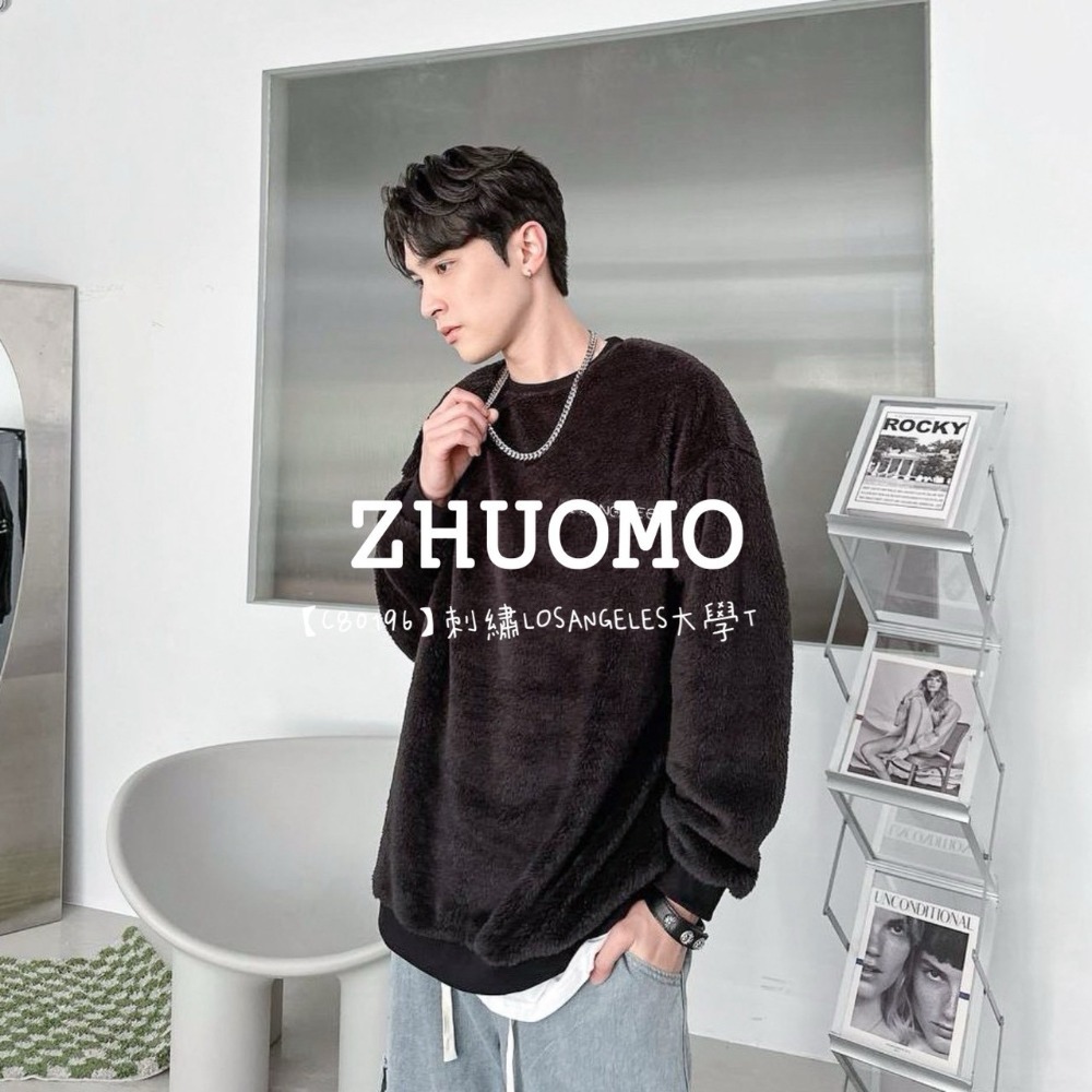 【7天內出貨】正韓 韓系 刺繡LOSANGELES大學T 外套 刺繡 帽T 厚磅 長袖 印花 衣服 大尺碼 上衣 男裝-規格圖8