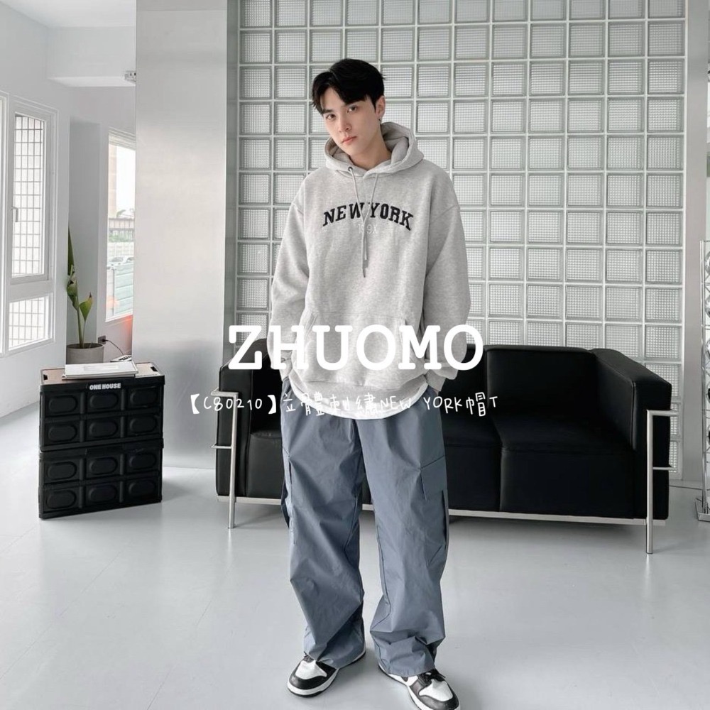 【7天內出貨】正韓 韓系 立體刺繡NEW YORK帽T 外套 刺繡 大學t 厚磅 長袖 印花 衣服 大尺碼 上衣 男裝-規格圖11