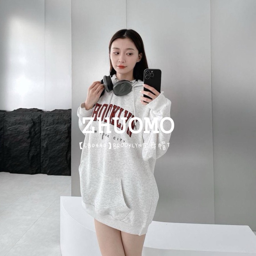 【7天內出貨】正韓 韓系 BROOKLYN字母帽T 外套 刺繡 帽T 大學t 厚磅 長袖 印花 衣服 大尺碼 上衣 男裝-細節圖6