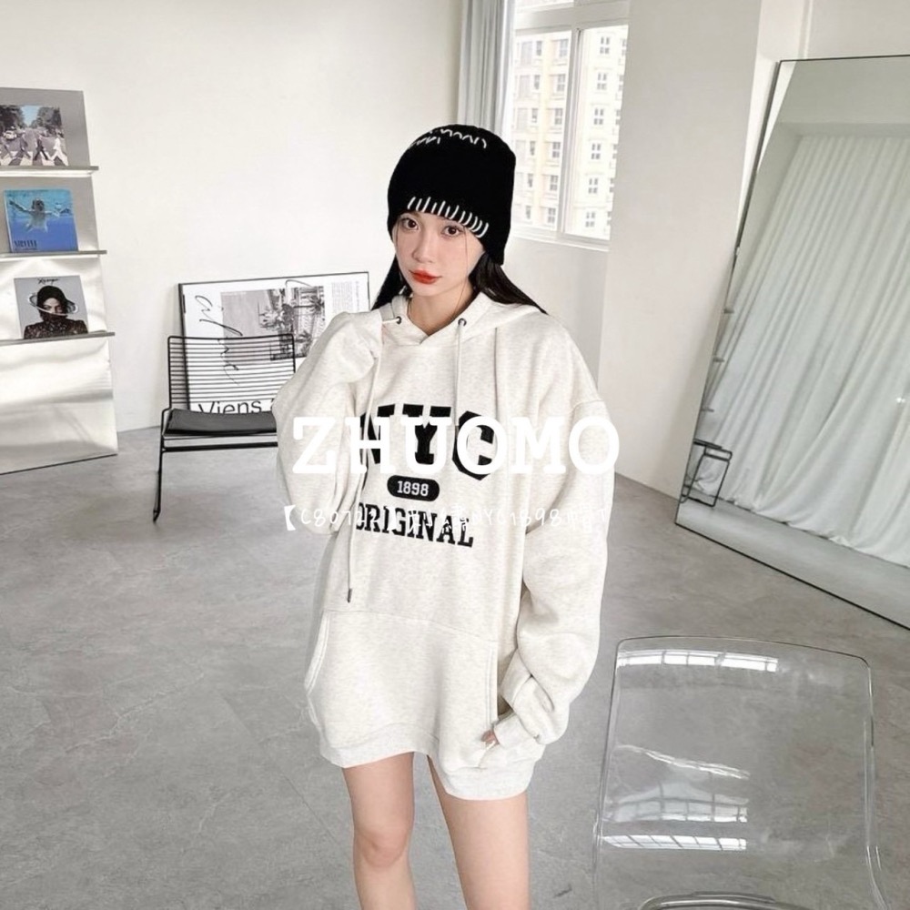 【7天內出貨】正韓 韓系 NEWPORT刺繡大學T 外套 刺繡 帽T 厚磅 長袖 印花 衣服 大尺碼 上衣 男裝-細節圖6