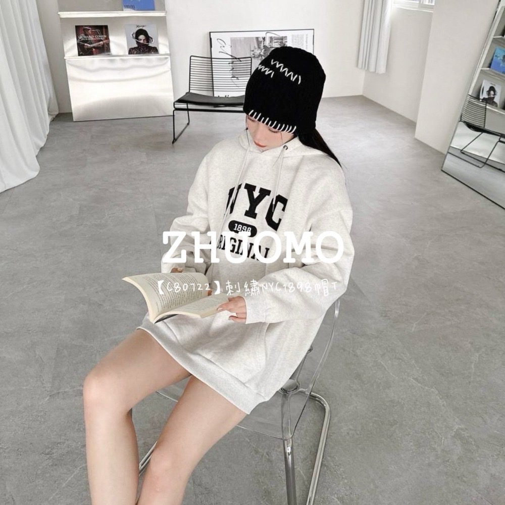 【7天內出貨】正韓 韓系 NEWPORT刺繡大學T 外套 刺繡 帽T 厚磅 長袖 印花 衣服 大尺碼 上衣 男裝-規格圖8