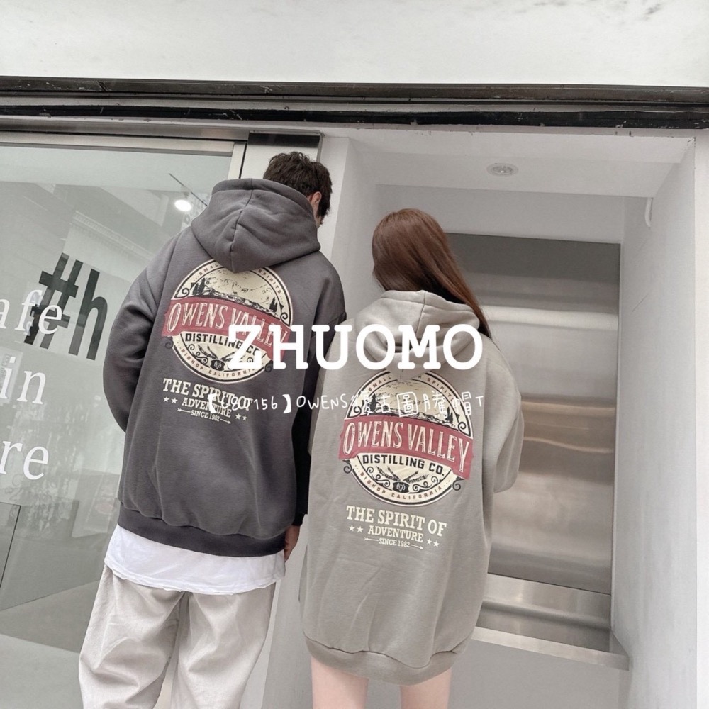 【限時特賣】正韓 韓系 OWENS復古圖騰帽T 外套 刺繡 大學t 厚磅 長袖 印花 衣服 大尺碼 上衣 男裝-細節圖2