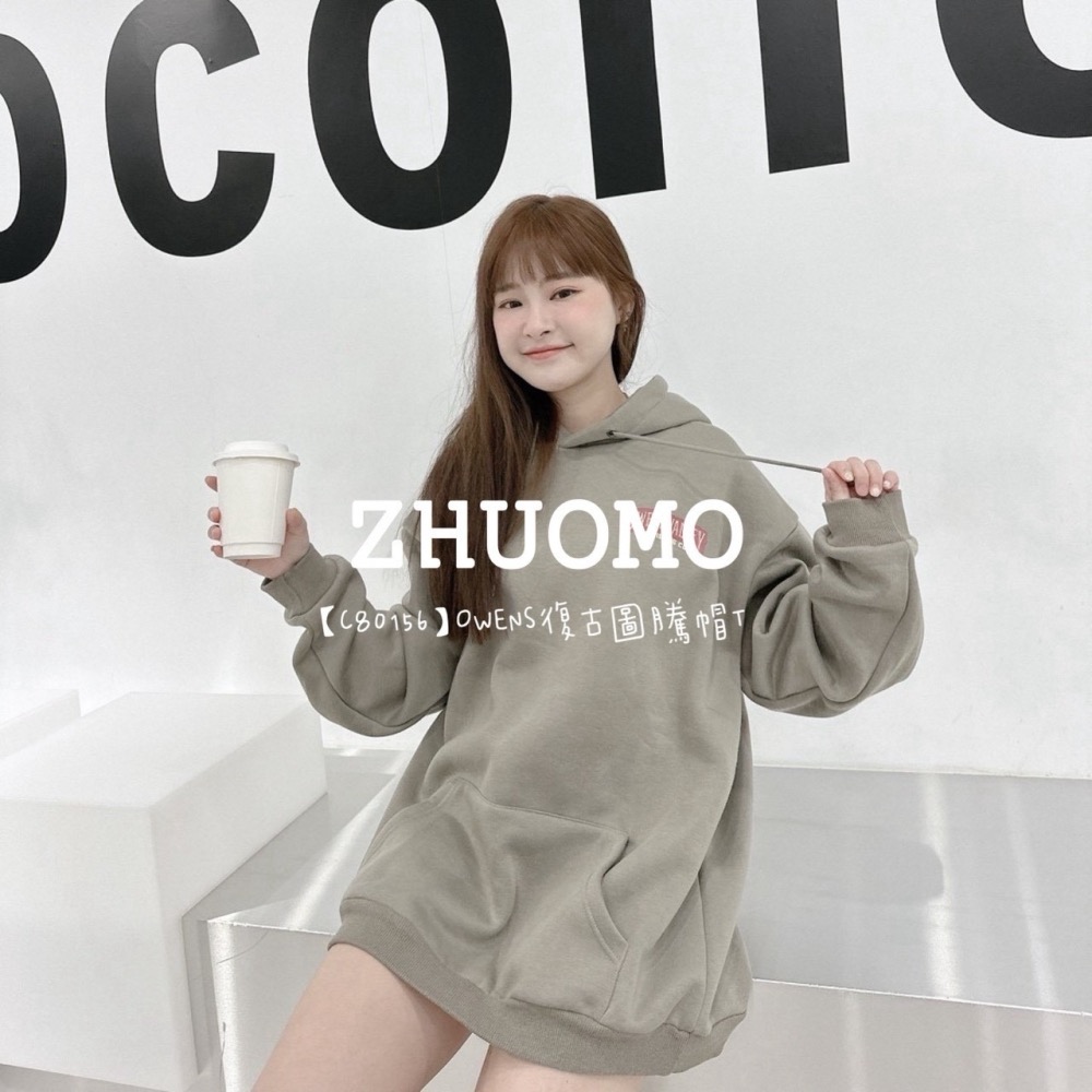 【限時特賣】正韓 韓系 OWENS復古圖騰帽T 外套 刺繡 大學t 厚磅 長袖 印花 衣服 大尺碼 上衣 男裝-細節圖5