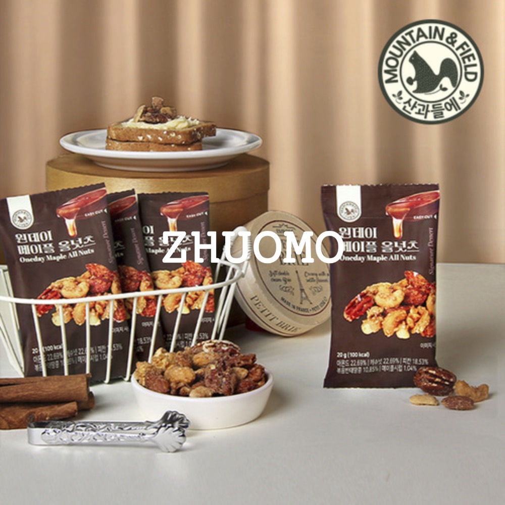 【長期開團中】韓國MOUNTAIN & FIELD松鼠家楓糖綜合爆香堅果20g*10入-細節圖2