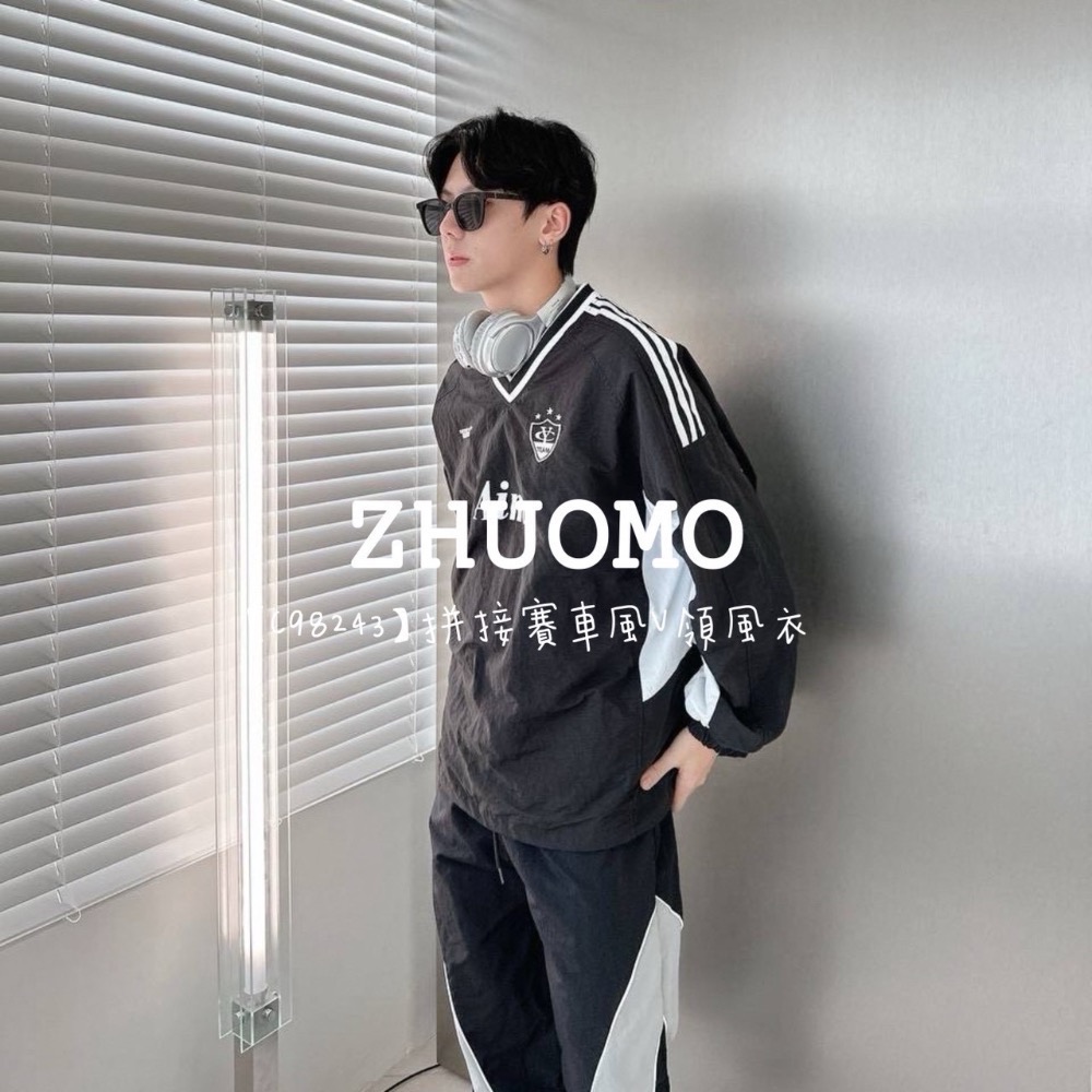 【限時特賣】正韓 韓系 拼接賽車風V領風衣-細節圖5