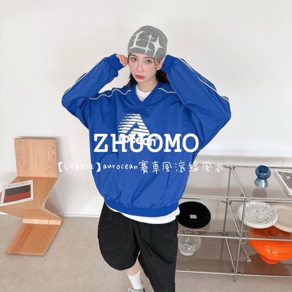 【限時特賣】正韓 韓系 aurocean賽車風滾線風衣-細節圖4