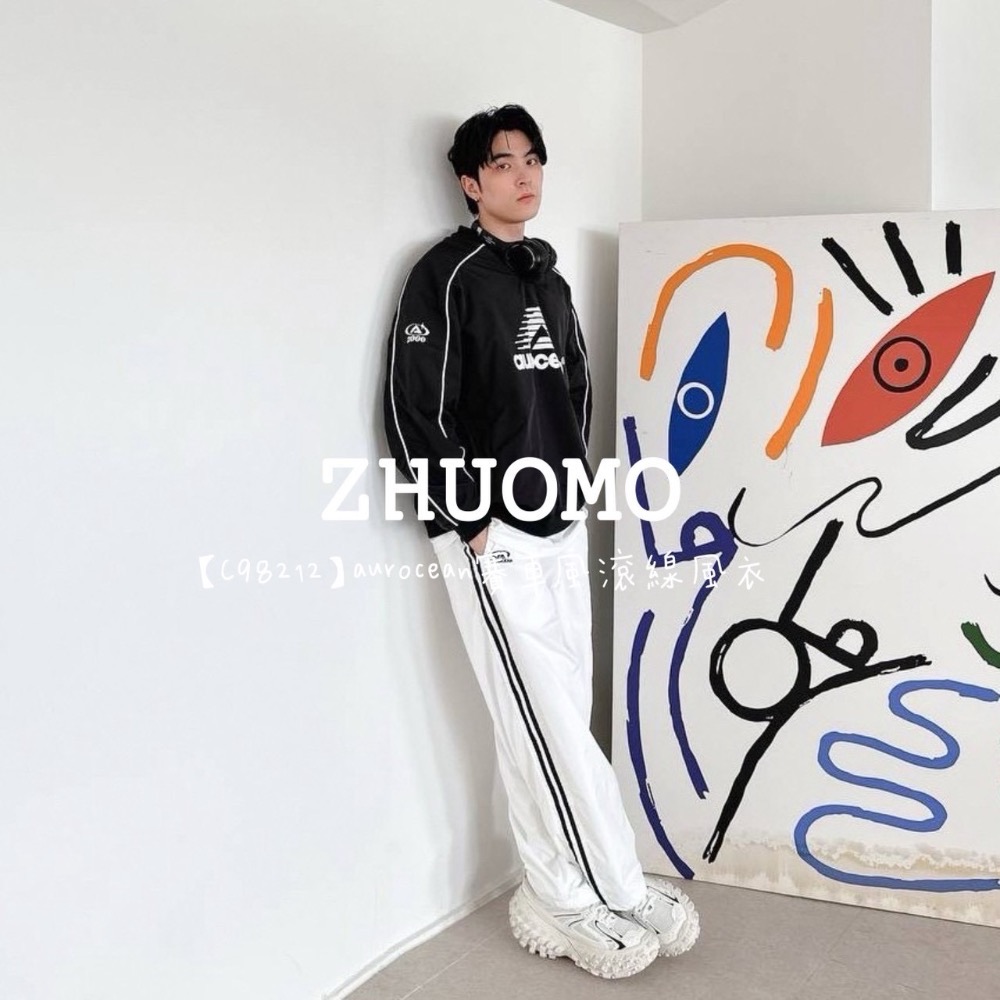 【限時特賣】正韓 韓系 aurocean賽車風滾線風衣-規格圖6