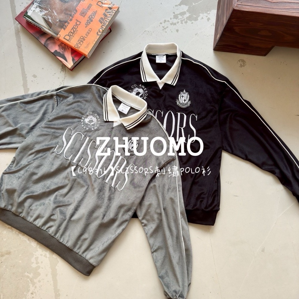 【限時特賣】正韓 韓系 SCISSORS刺繡POLO衫-細節圖6