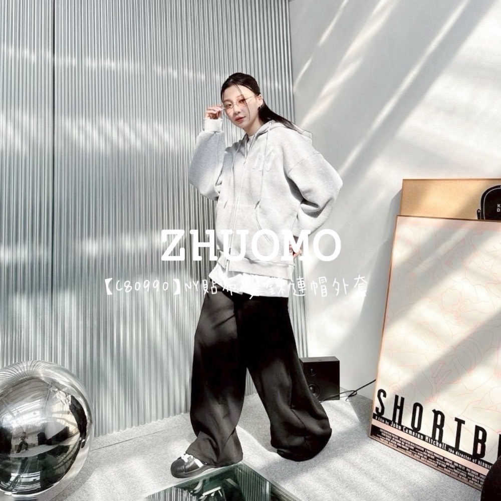 【限時特賣】正韓 韓系 NY貼布雙鍊連帽外套 大學t 厚磅 長袖 印花 衣服 大尺碼 上衣 男裝 衛衣 情侶衣-規格圖8