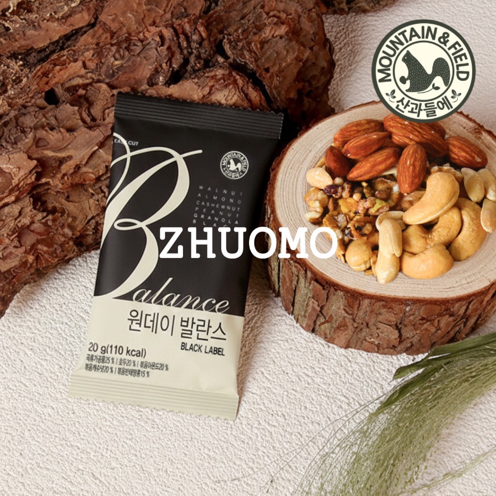 【限時開團-0209截止】韓國 MOUNTAIN & FIELD 松鼠家黑燕麥穀物每日綜合堅果-20g單包*10入-細節圖2