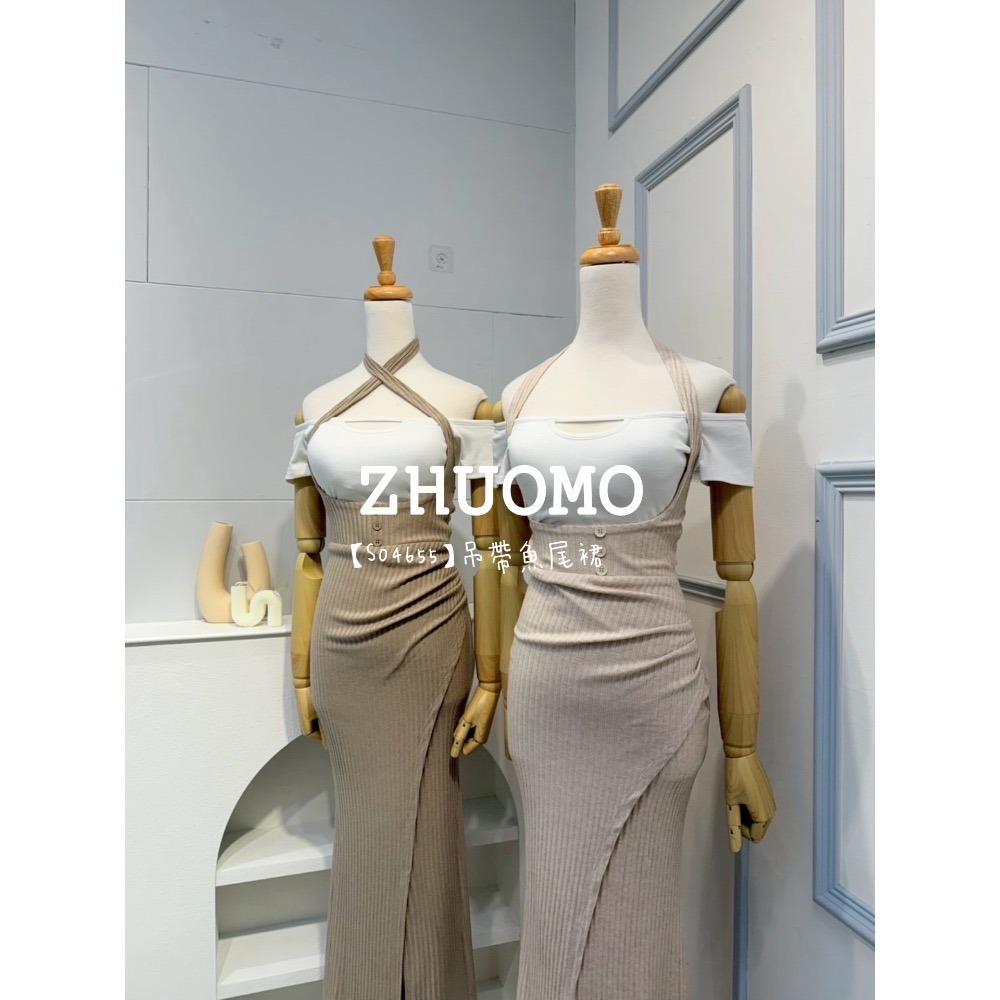 【春季新款預訂開跑～】吊帶魚尾裙 套裝 套裝 女裝 長裙 氣質 淑女-細節圖5