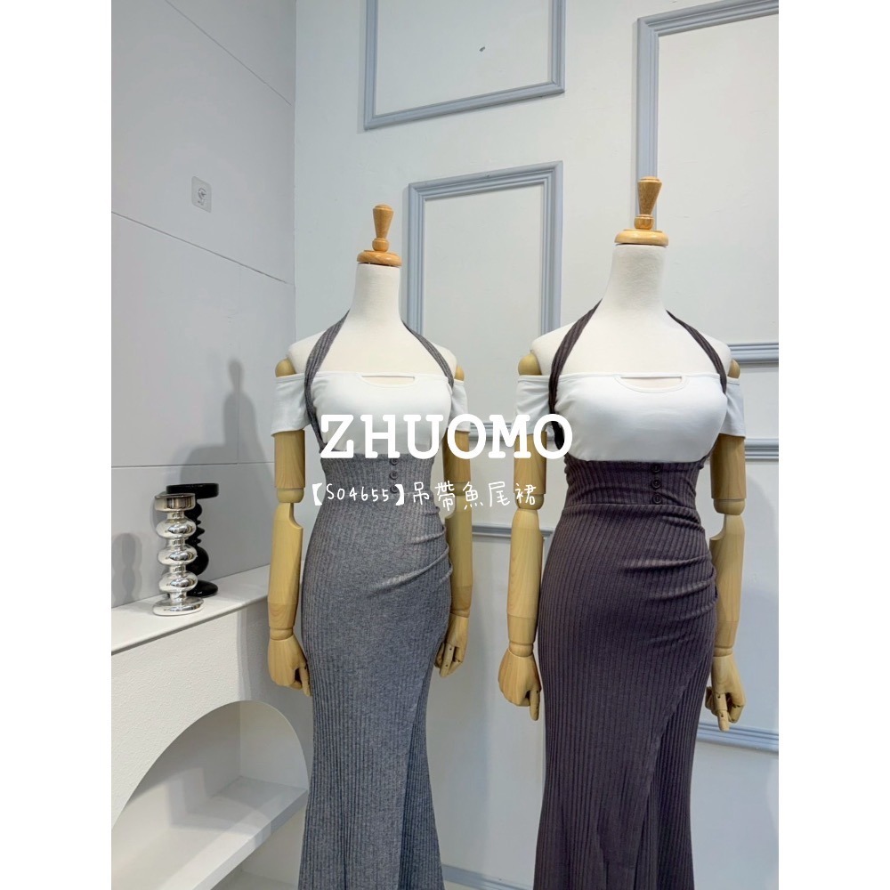 【春季新款預訂開跑～】吊帶魚尾裙 套裝 套裝 女裝 長裙 氣質 淑女-細節圖6