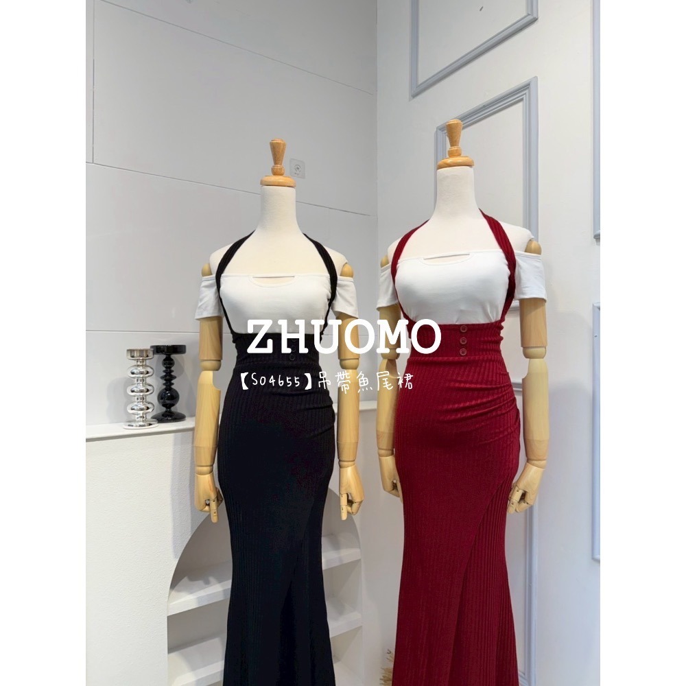 【春季新款預訂開跑～】吊帶魚尾裙 套裝 套裝 女裝 長裙 氣質 淑女-細節圖8