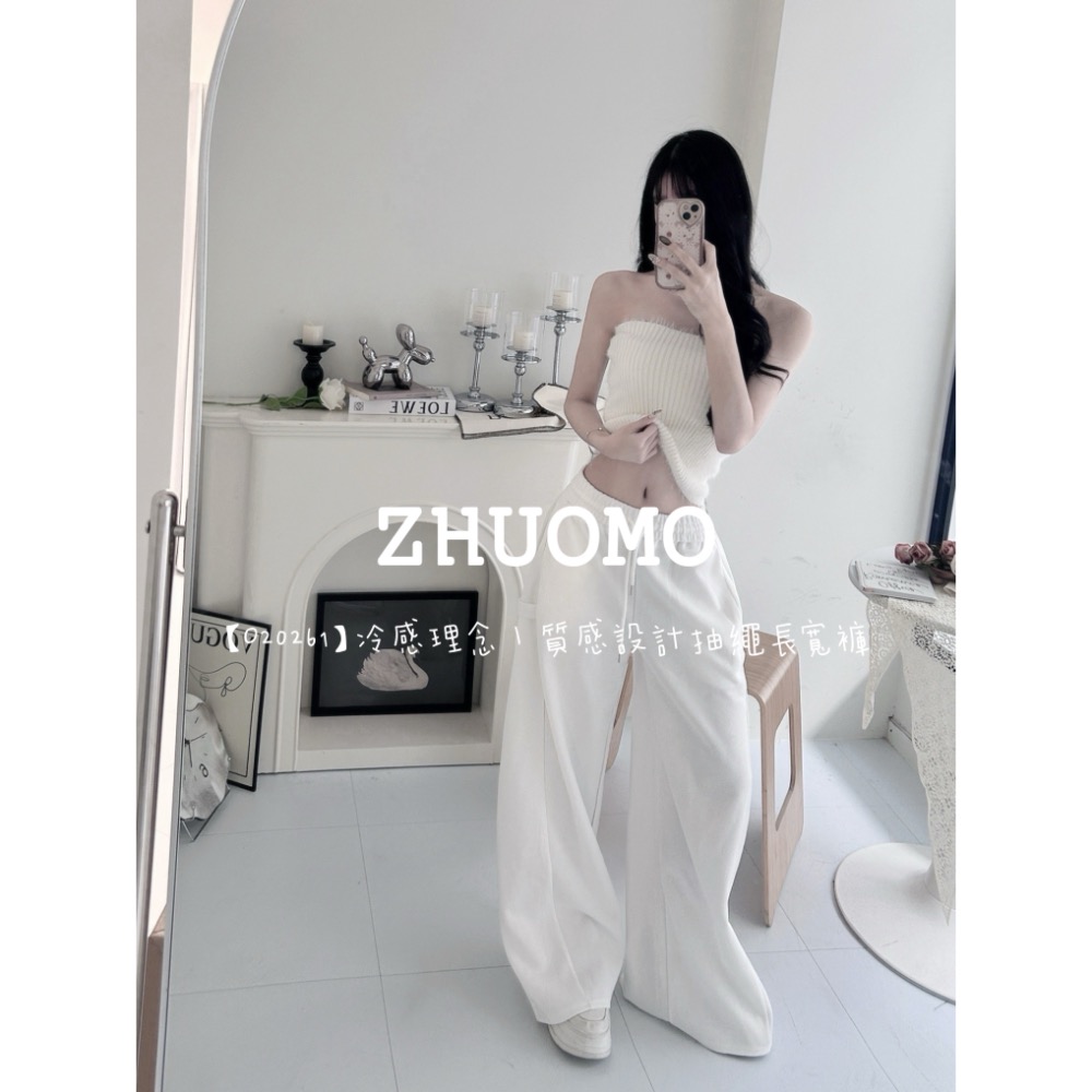 【春季新款預訂開跑～】冷感理念｜質感設計抽繩長寬褲-細節圖4