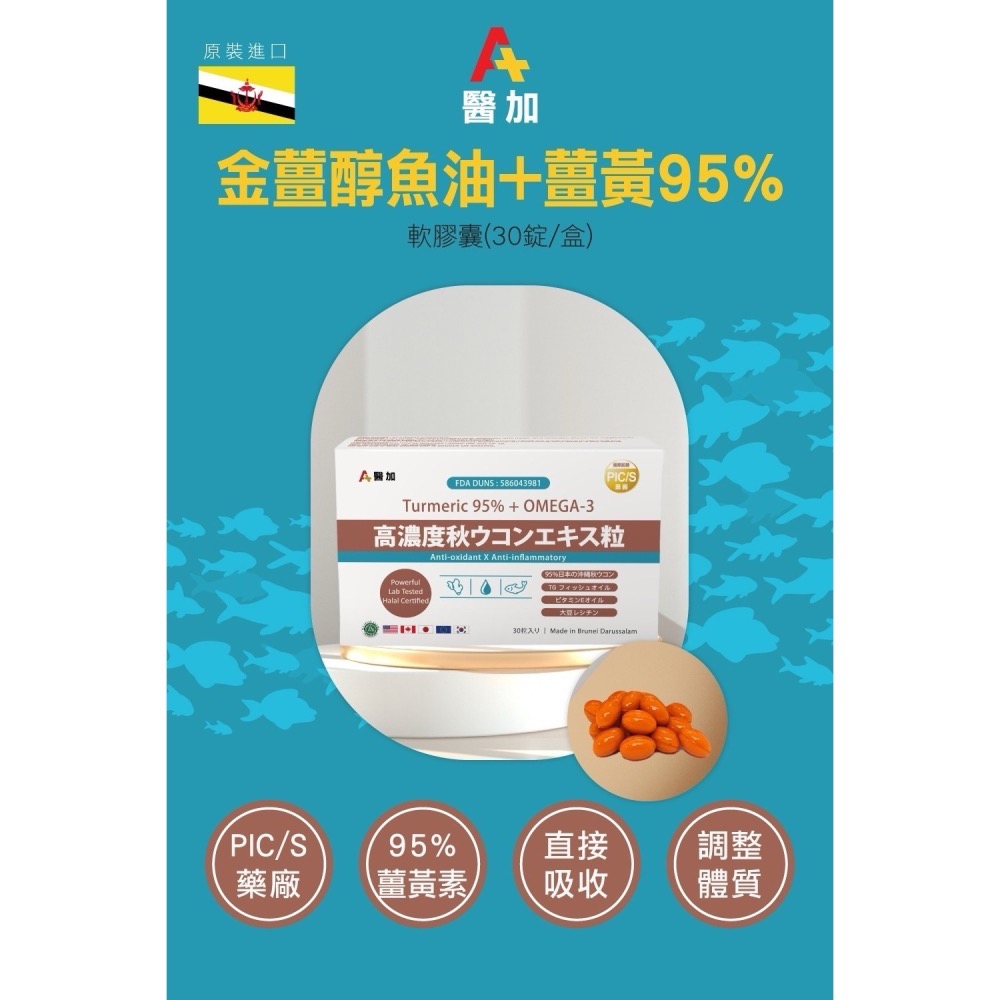 【下單贈好禮/免費入藥師群組】醫加⁺/現貨免運/𝟮𝟰𝗛快速出貨/金薑醇魚油+薑黃95%軟膠囊-細節圖3