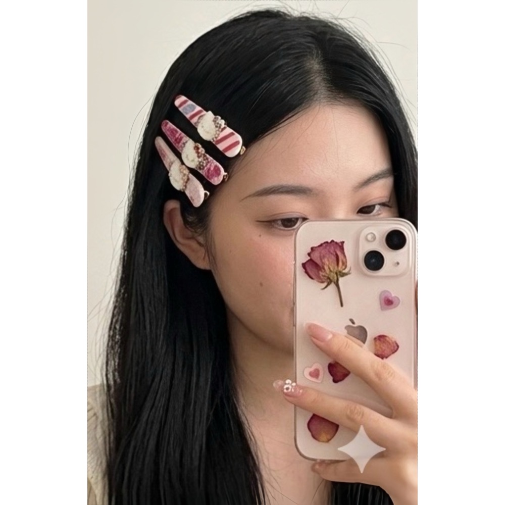 🍓Hello Kitty三件組髮夾｜韓系甜妹髮飾 瀏海夾 長夾 邊夾 少女髮夾 可愛卡通髮夾 日常穿搭必備-細節圖5