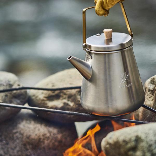Fireside Trip Kettle 1.0L 旅用不銹鋼水壺/茶壺 銀色 日本製 老奶奶銅壺 直火水壺 茶壺-細節圖2