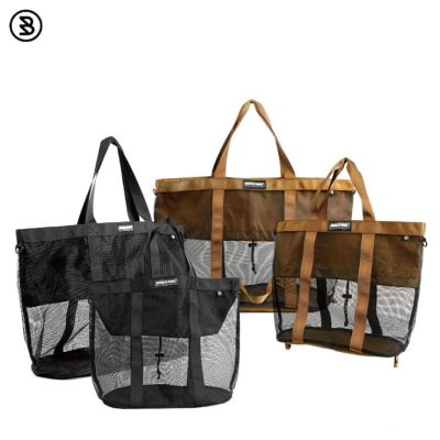 韓國 BrooklynWorks • Mesh Bag多用途摺疊網袋 #露營收納 盥洗袋 髒衣袋 購物袋 克米特椅收納