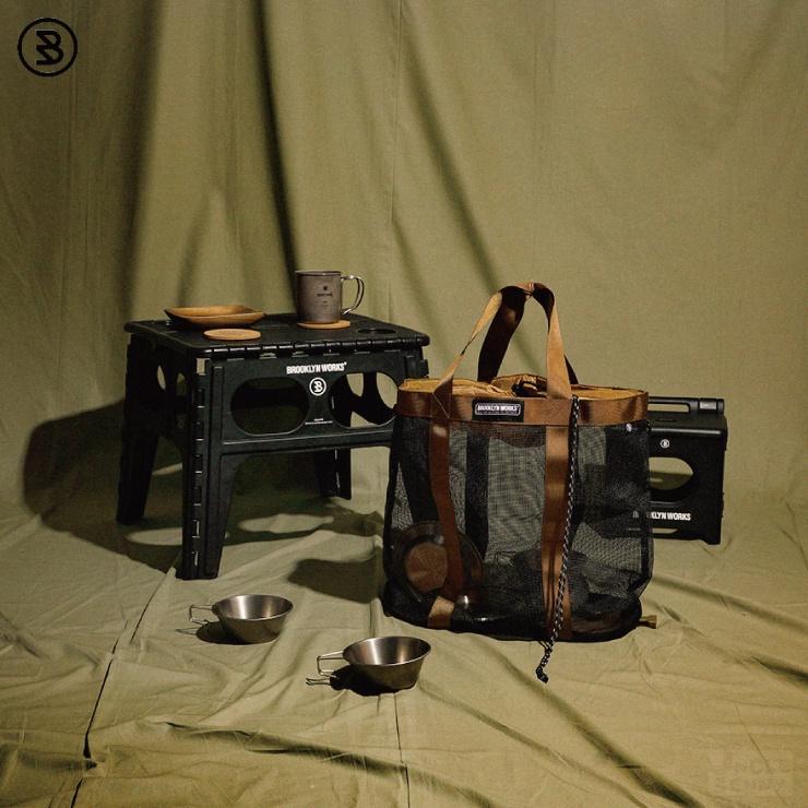 韓國 BrooklynWorks • Mesh Bag多用途摺疊網袋 #露營收納 盥洗袋 髒衣袋  購物袋 克米特椅收納-細節圖9