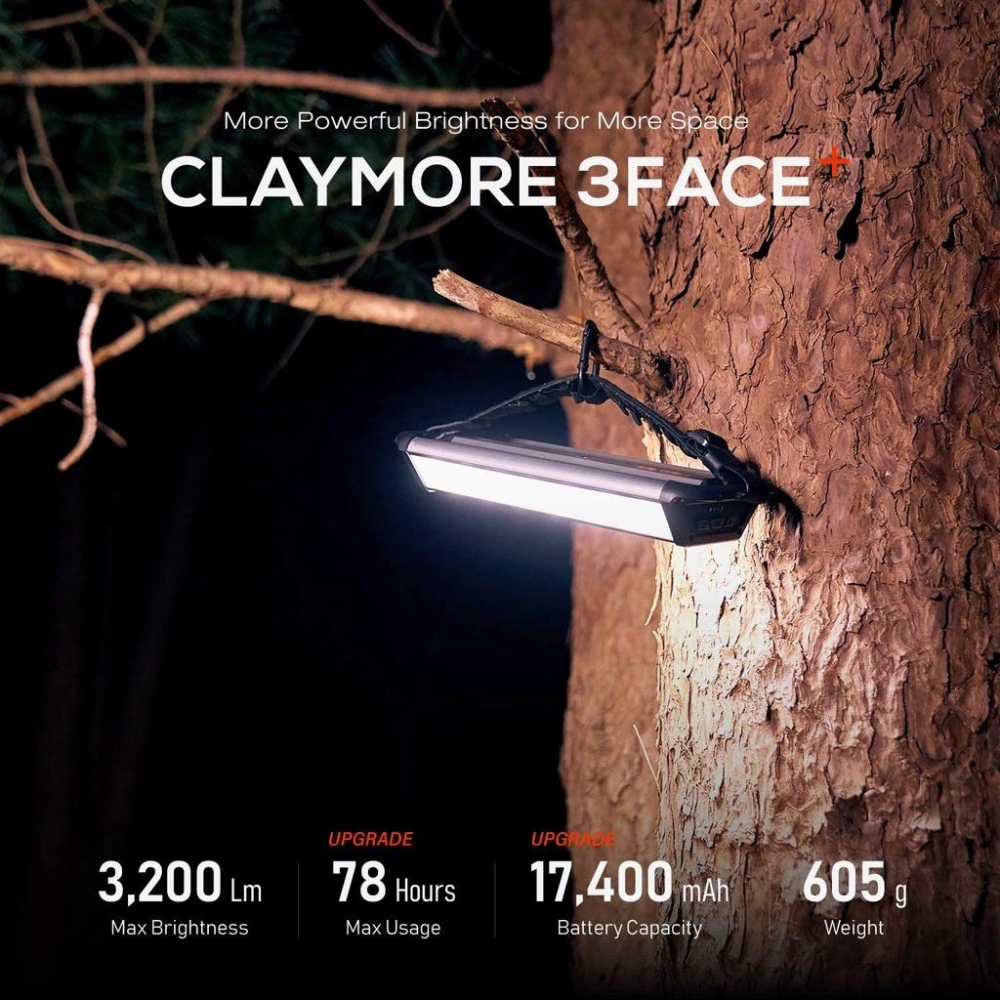 Claymore 3FACE+ 極亮 硬派 行動電源營燈 台灣公司貨 三種尺寸 #露營燈 #主燈 #戶外燈具 #緊急照明-細節圖6