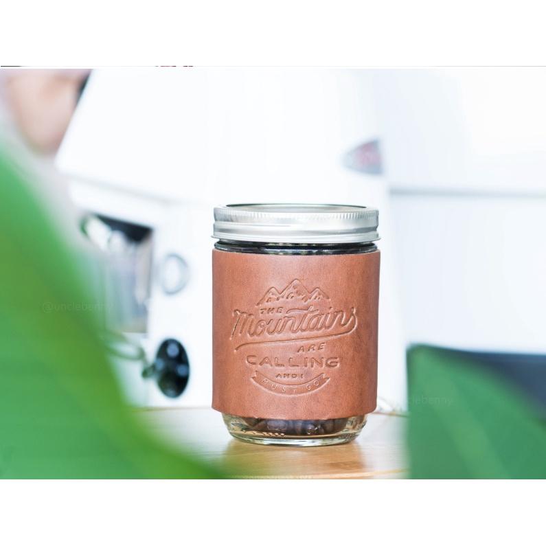 (現貨) REFORGED • 植鞣皮革梅森罐馬克杯 #露營 #戶外杯 #皮革杯 #咖啡罐 #風格露營 #野炊 #梅森罐-細節圖5