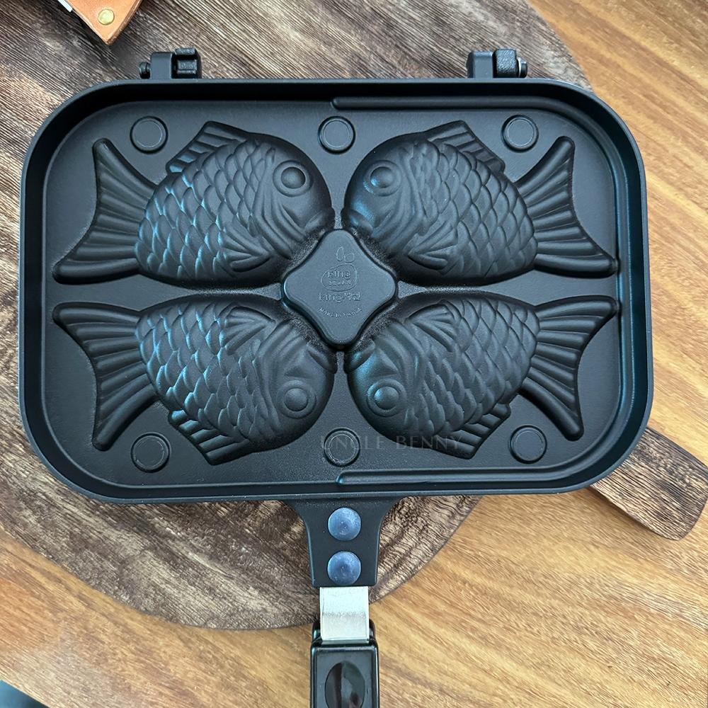 韓國製 鯛魚燒不沾烤夾 不沾鍋 烤盤 烤肉夾 鬆餅夾 烤肉 鯛魚燒 蛋糕模具 野炊 露營 園遊會 點心 下午茶 和風點心-細節圖2