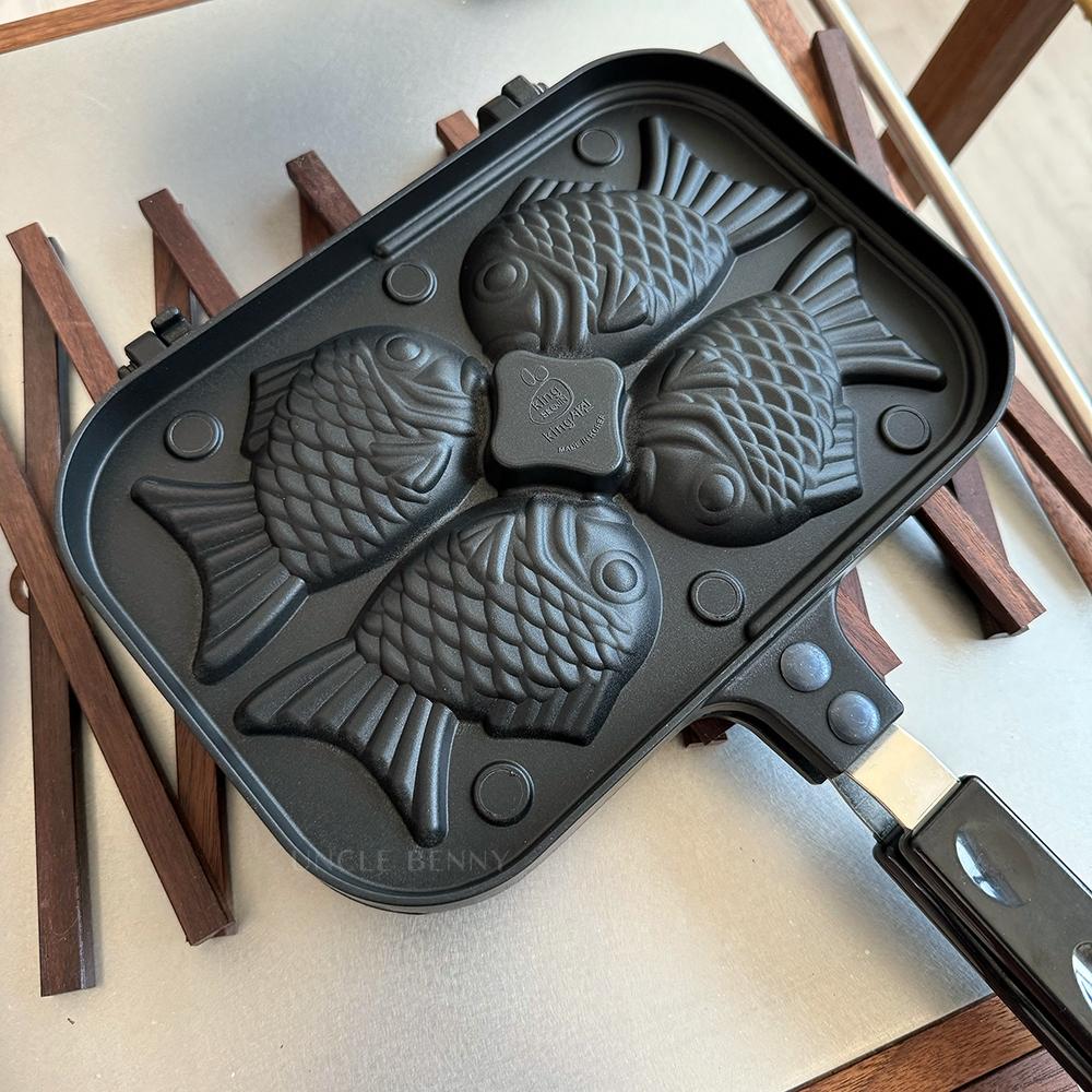 韓國製 鯛魚燒不沾烤夾 不沾鍋 烤盤 烤肉夾 鬆餅夾 烤肉 鯛魚燒 蛋糕模具 野炊 露營 園遊會 點心 下午茶 和風點心-細節圖3