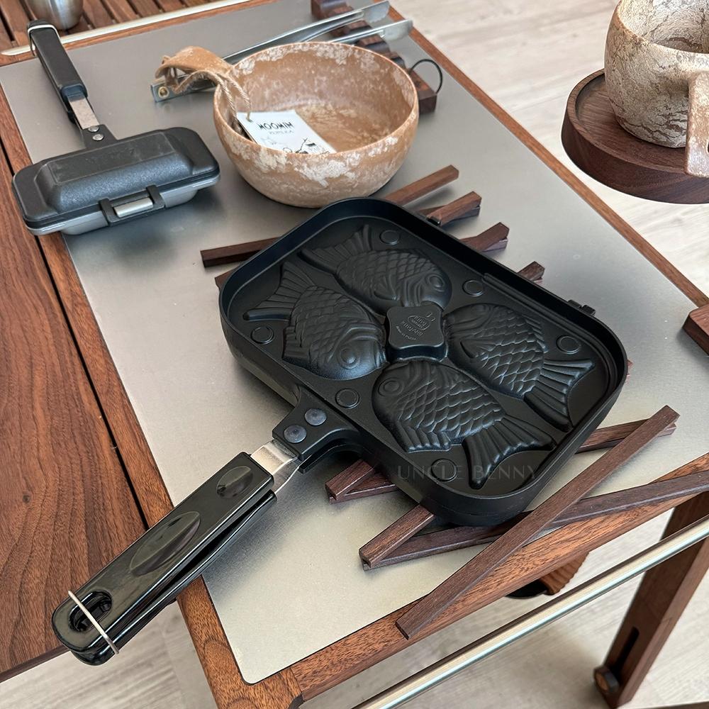 韓國製 鯛魚燒不沾烤夾 不沾鍋 烤盤 烤肉夾 鬆餅夾 烤肉 鯛魚燒 蛋糕模具 野炊 露營 園遊會 點心 下午茶 和風點心-細節圖6