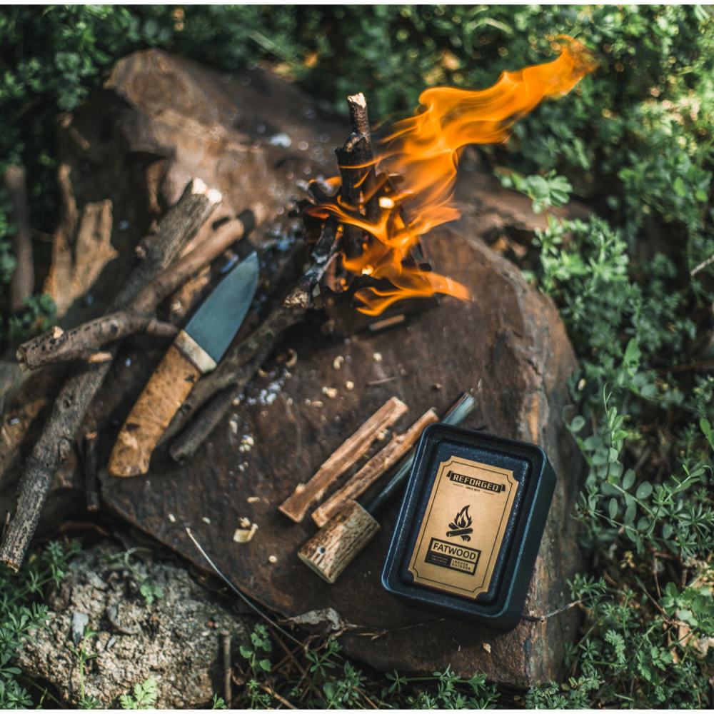 (現貨) Reforged 天然松明木火種 Fatwood 180g精裝鐵盒 #野營 #火種 #露營 #升火 #焚火台-細節圖2